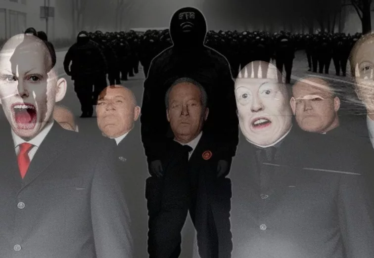 Evil politicians - creepy image created with AI image generator