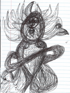 Doodle by BW Derge - swirly man