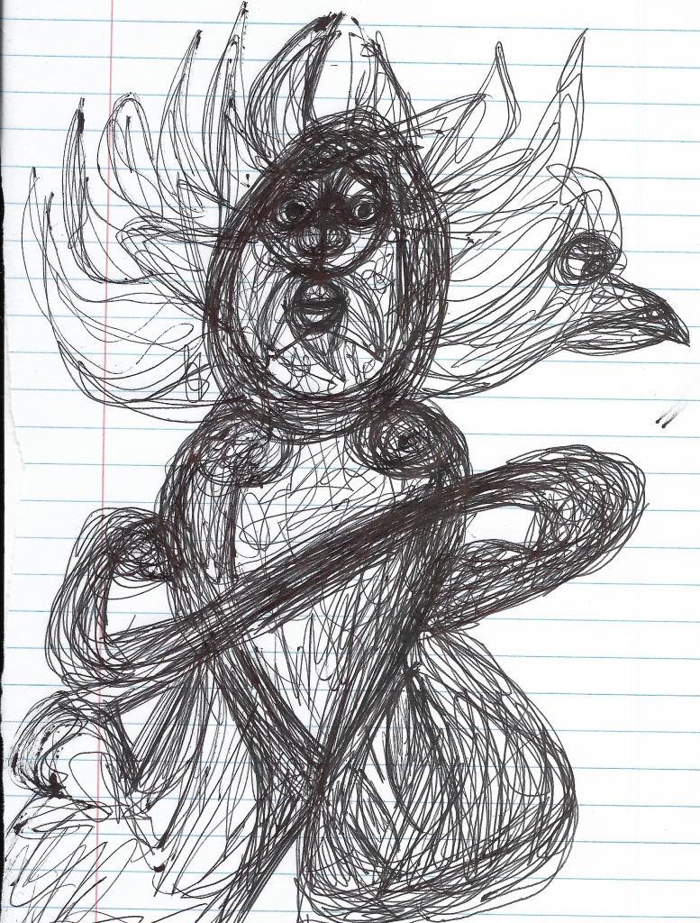 Doodle by BW Derge - swirly man