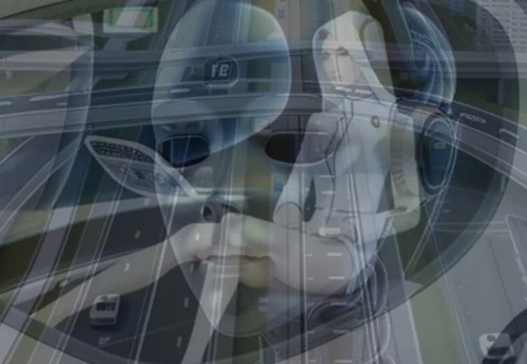 Vision of future - car without steering wheel - image created with AI