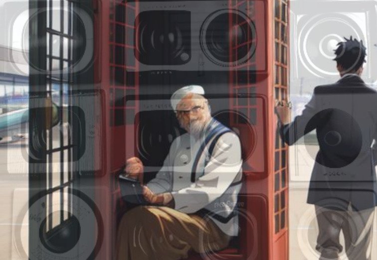 BWDerge.com Images - Laenif 2 excerpt- Chapter Eight - 3 Man in the box at an Airport on Earth - chapter 8 of LAENIF Book 2