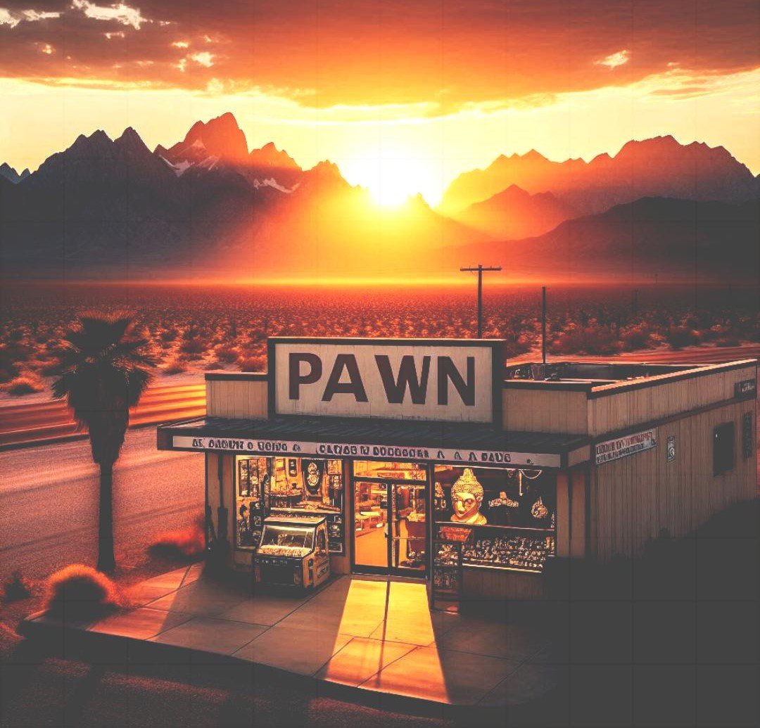 Pawn Shop out west in the desert in 2014 - No Bullets Please by BW Derge, 2024