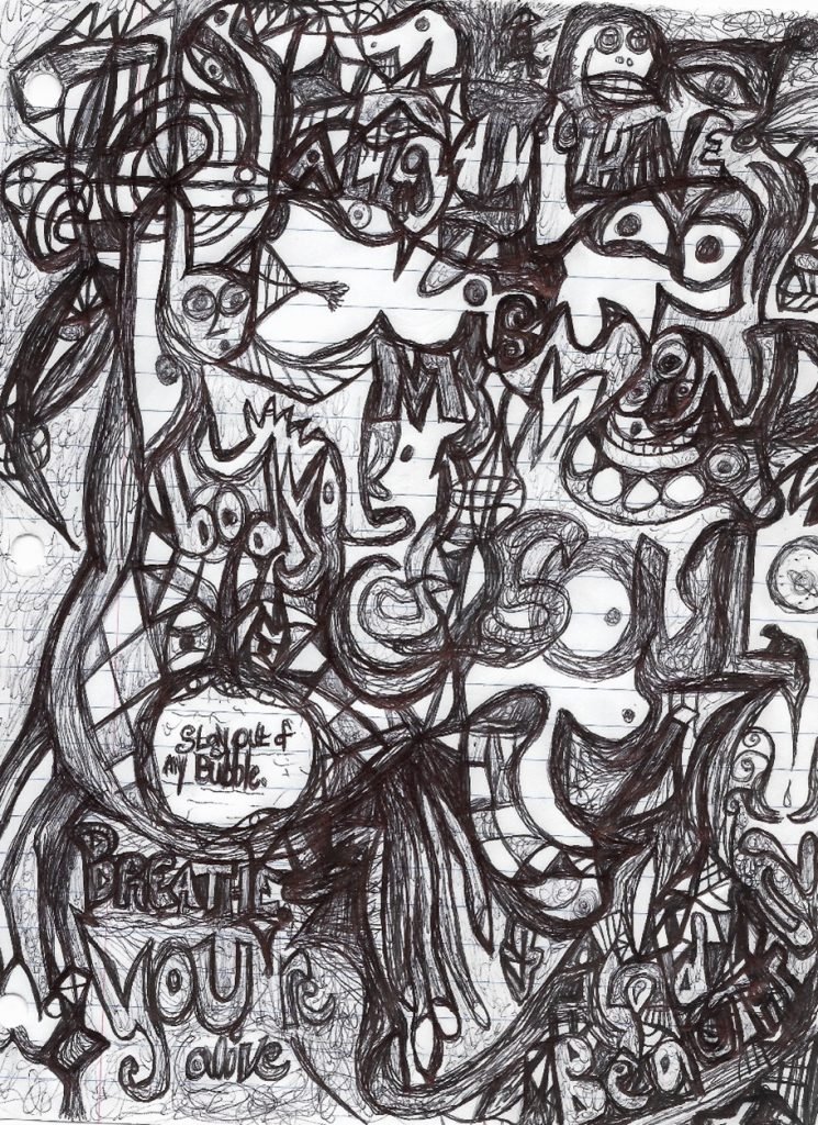 Doodles Number 1 - Stay Out of my Bubble BWDerge.com Stay Out of My Bubble by BW Derge - Doodle - Weird Drawing