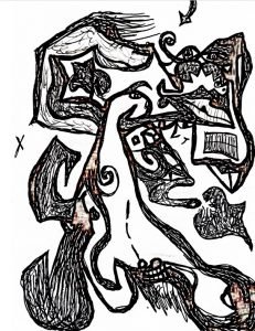 Featured doodle by BW Derge weird art cool art spooky art creepy doodle art