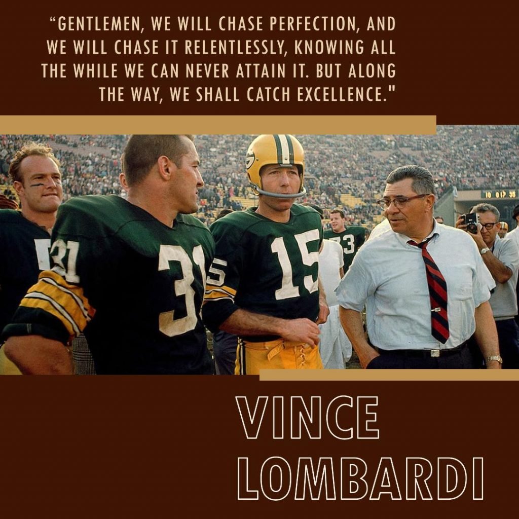 Vince Lombardi quote about perfection - healing words for emotional pain