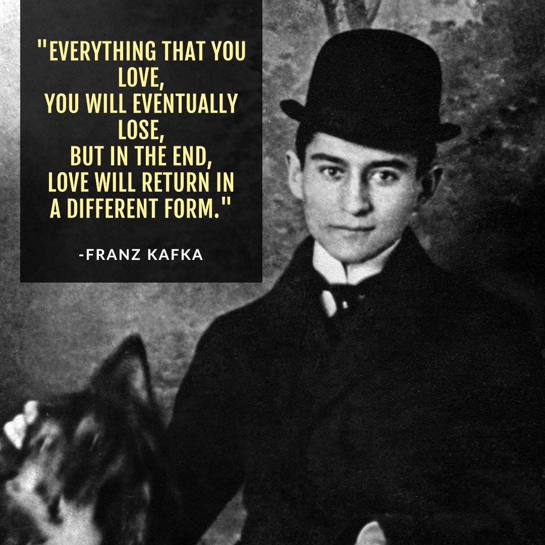 Franz Kafka quote and portrait of the writer as a young man 