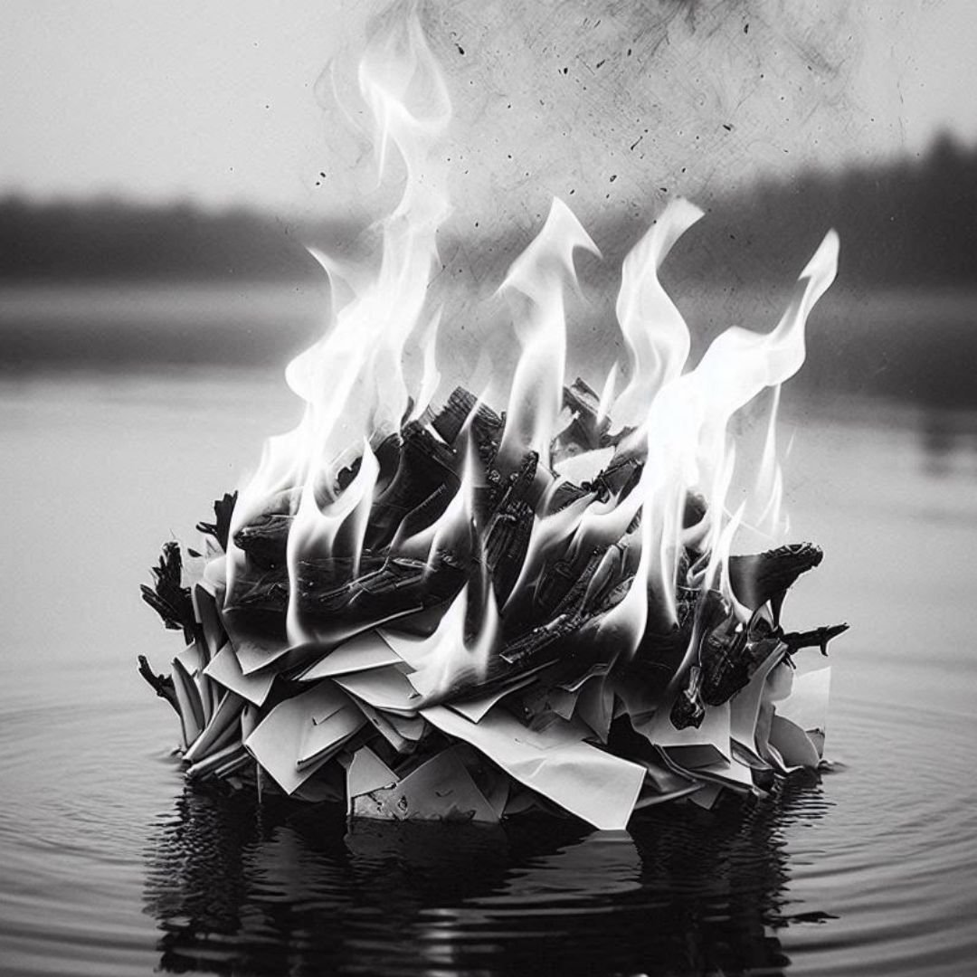 what silly shit is burning - poem - 4 The waste is burning - from poem by BW Derge