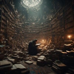 Man Surrounded by Poetry Books - BWDerge.com The Best Poetry Books surround a hermit