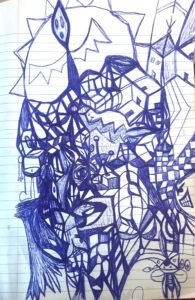weird abstract doodle art drawing with BIC pen