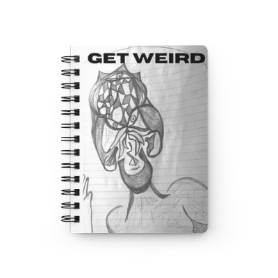 artistic-spiral-bound-journal-get-weird-creative-notebook-unique-gifts-for-artists-doodle-diary-inspiration-journal-trendy-stationery Get Weird Journal Notebook for Alternative Art Lover